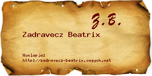 Zadravecz Beatrix névjegykártya