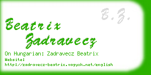 beatrix zadravecz business card